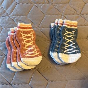 Top Paw Orange and Blue Dog Socks